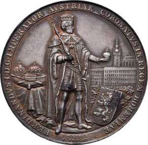 Ferdinand V., 1835 - 1848, Lerchenau - AR medaile na korunovaci v Praze 1836 -