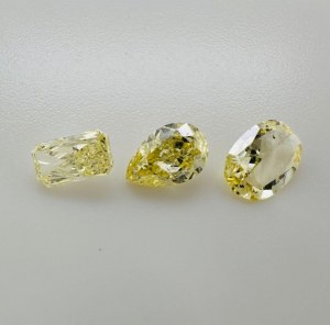 3 NATURAL DIAMONDS FANCY COLORS 1.01 CT YELLOW - SI - MIX CUT - BB40301-10