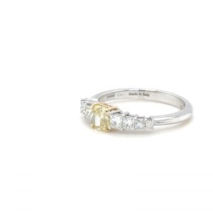 RING IN 18K WHITE GOLD 3.24 GR WITH CENTRAL DIAMOND + SIDE DIAMONDS - JG4041779