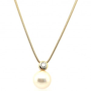 CHOKER NECKLACE WITH PEARLS AND DIAMONDS - AI30502