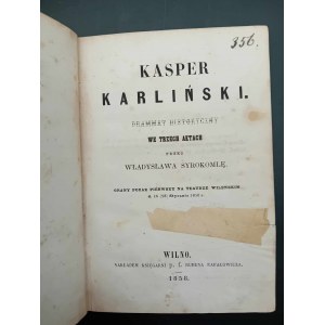 Władysław Syrokomla Kasper Karliński 1858 I wydanie