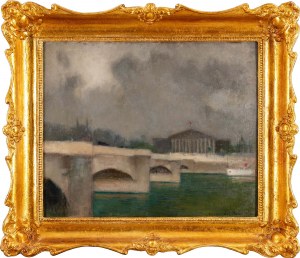 Alfons KARPIŃSKI (1875 Rozwadów - 1961 Kraków), Vue sur le Pont de la Concorde vers la Chambre des Députés à Paris, 1912