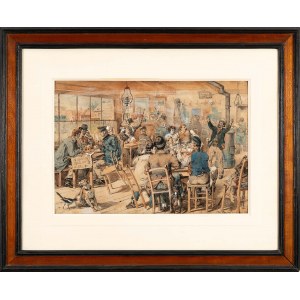 Paweł MERWART (1855 Warszawa - 1902 Saint-Pierre), W kawiarni, 1885
