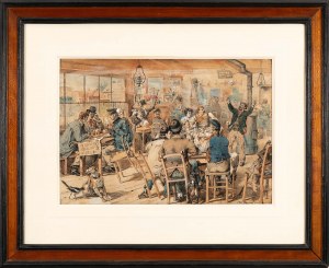 Pawel MERWART (1855 Warsaw - 1902 Saint-Pierre), In a café, 1885