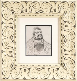 Jan MATEJKO (1838 Krakau - 1893 Krakau), Porträt eines Mannes - doppelseitiges Werk