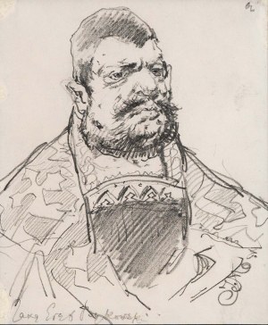 Jan MATEJKO (1838 Krakau - 1893 Krakau), Porträt eines Mannes - doppelseitiges Werk