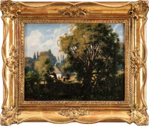 Władysław Aleksander MALECKI (1836 Masłów k. Kielc - 1930 Szydłowiec k. Radomia), Pejzaż wiejski, 1884