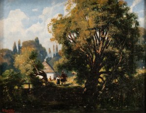 Władysław Aleksander MALECKI (1836 Masłów bei Kielce - 1930 Szydłowiec bei Radom), Ländliche Landschaft, 1884