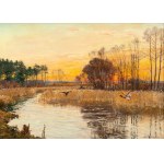 Michal GORSTKIN-WYWIÓRSKI (1861 Warsaw - 1926 Berlin), Ducks by the water