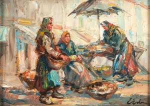 Erno ERB (1890 Lvov - 1943 Lvov), Nakupující ženy na trhu