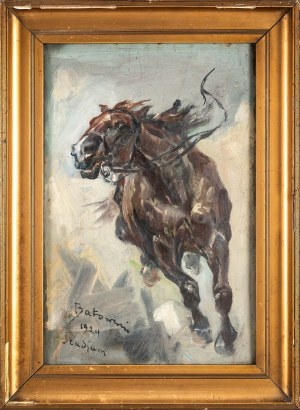 Stanisław BATOWSKI-KACZOR (1866 Lviv - 1946 Lviv), Studio di un cavallo, 1924
