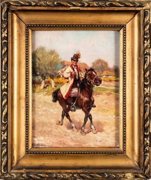 Adam SETKOWICZ (1876 Kraków - 1945 Kraków), Krakowiak na koniu, 1918