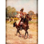 Adam SETKOWICZ (1876 Kraków - 1945 Kraków), Krakowiak na koniu, 1918