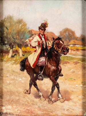 Adam SETKOWICZ (1876 Cracovie - 1945 Cracovie), Krakowiak à cheval, 1918