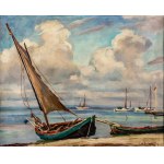 Stanislaw ŻURAWSKI (1889 Krosno - 1976 Krakow), Boats on the Seashore