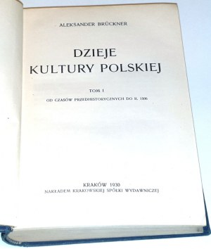 BRUCKNER- DZIEJE KULTURY POLSKIEJ Tom I-III [komplet] wyd. 1930r.