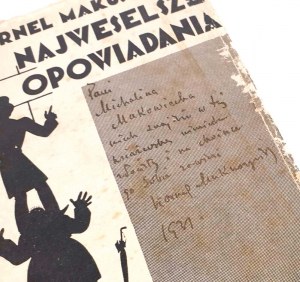 MAKUSZYŃSKI - NAJWESELSZE OPOWIADANIA illustr. Walentynowicz 1930 dedication by the Author