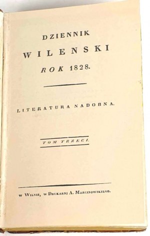 MICKIEWICZ - FIRST EDITIONS. DZIENNIK WILEŃSKI 1828.