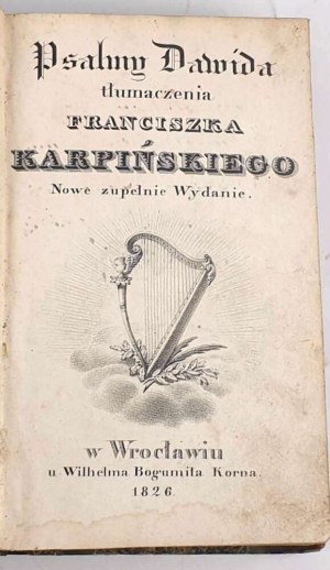 KARPIŃSKI- DAWID'S PSALMS Wrocław 1826