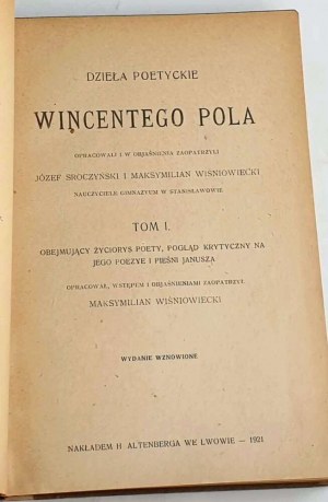 POL - DZIE£A POETYCKIE WINCENTEGO POL vol.1-4 [complete] 1921