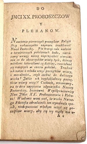 SCIENCES. THE FIRST ABOUT THE CATECHISM. SECOND ON THE PREPARATION OF CHILDREN FOR FIRST COMMUNION Lowicz 1808