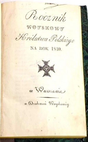 ROCZNIK WOYSKOWY Królestwa Polskiego 1830r.