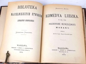 BALZAC - ĽUDSKÁ KOMÉDIA zv. VIII 1884 Prvé poľské vydanie!