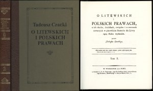 Czacki Tadeusz - O litewskie i polskie prawach, o ich duchu, źrzódłach, związek i o rzeczy zawartych w pierwszem Sta...