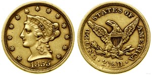 United States of America (USA), $2 1/2, 1855, FIladelphia
