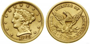 United States of America (USA), $2 1/2, 1869 S, San Francisco