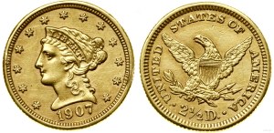 États-Unis d'Amérique (USA), 2 1/2 dollars, 1907, Philadelphie