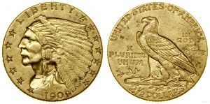 United States of America (USA), 2 1/2 dollars, 1909, Philadelphia