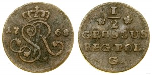 Polonia, mezzo penny, 1768 G, Cracovia