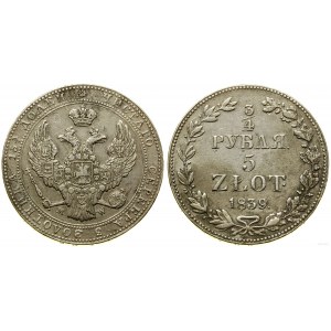 Poland, 3/4 ruble = 5 zlotys, 1839 MW, Warsaw