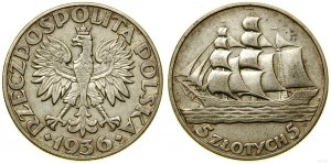 Polsko, 5 zlotých, 1936, Varšava