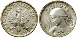 Poland, 2 zloty, 1924, Paris