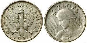 Poland, 2 zloty, 1924, Philadelphia