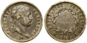 Francie, 2 franky, 1808 A, Paříž