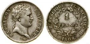 France, 1 franc, 1808 H, La Rochelle