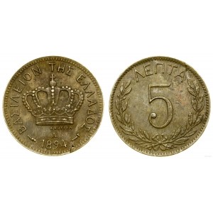 Grecja, 5 lepta, 1894