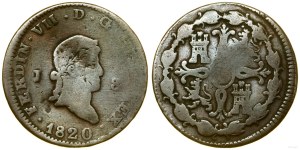 Spain, 8 maravedi, 1820 J, Jubia