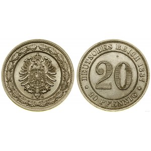 Cesarstwo Niemieckie, 20 fenigów, 1887 A, Berlin