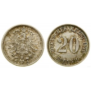 Cesarstwo Niemieckie, 20 fenigów, 1876 A, Berlin
