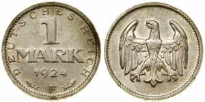 Niemcy, 1 marka, 1924 F, Stuttgart