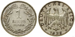 Niemcy, 1 marka, 1925 F, Stuttgart