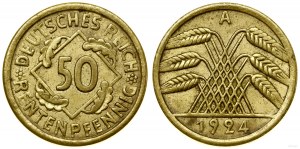 Německo, 50 fenig, 1924 A, Berlin
