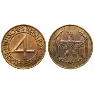 Germany, 4 fenigs, 1932 F, Stuttgart