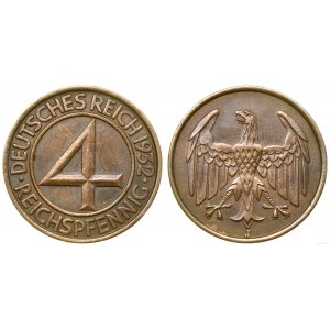 Niemcy, 4 fenigi, 1932 J, Hamburg