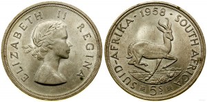 Afrique du Sud, 5 shillings, 1958, Pretoria