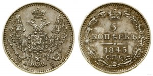 Russia, 5 kopecks, 1845 СПБ КБ, St. Petersburg